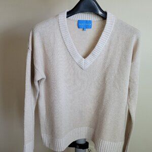 Alice Walk V-Neck Cashmere Sweater Creamy Tan